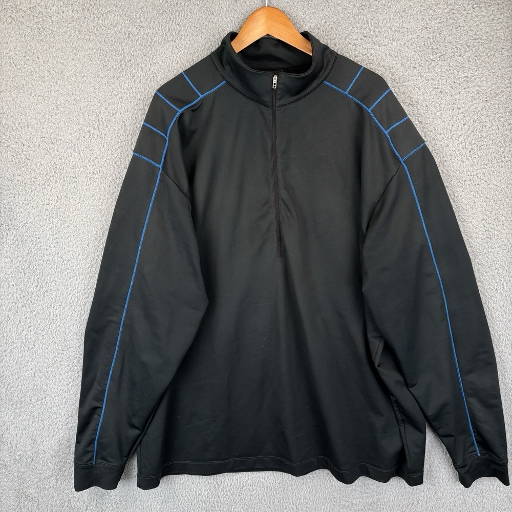 Nike Golf Dri-FIT Jacket Mens 3XL Black Blue‎ 1/2 Zip Pullover Pockets